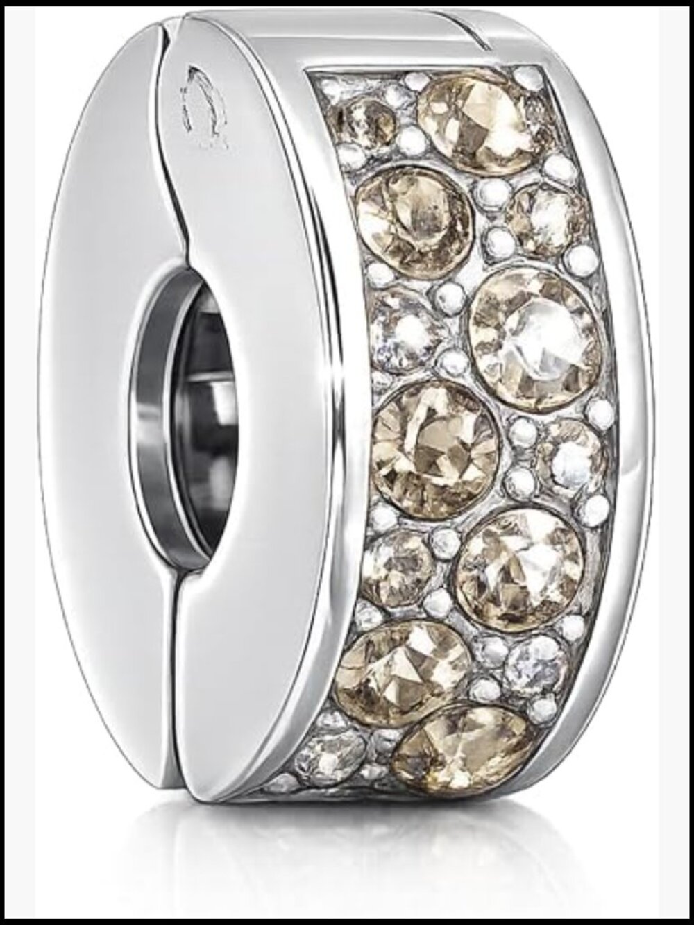 Clip Lock Stopper Bead Charm Compatible with Pandora Bracelets